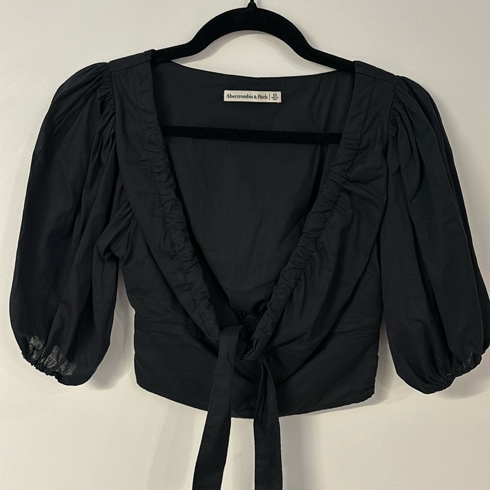 Abercrombie & Fitch cotton tied crop top